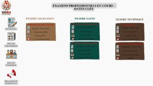 calendrier examens professionnels en cours