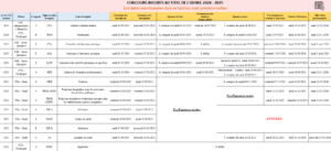 calendrier 2024 2025